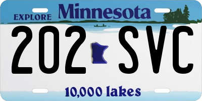 MN license plate 202SVC