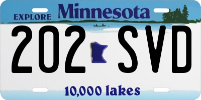 MN license plate 202SVD