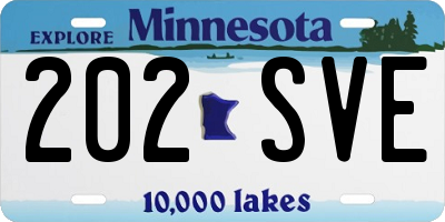 MN license plate 202SVE