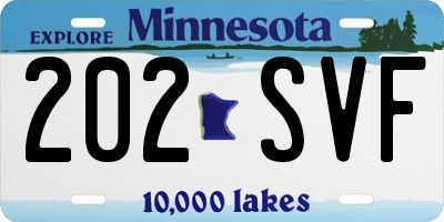 MN license plate 202SVF