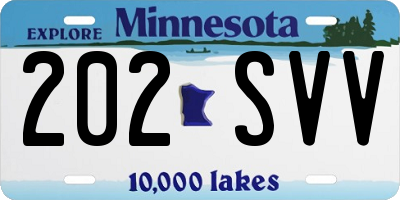 MN license plate 202SVV