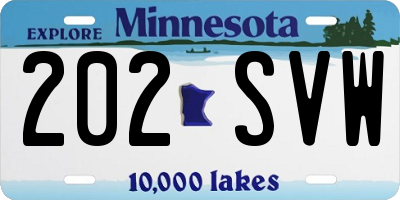 MN license plate 202SVW