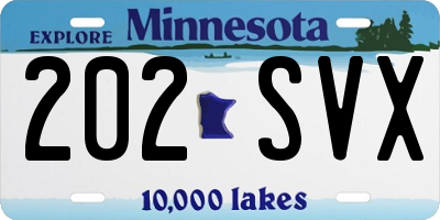 MN license plate 202SVX