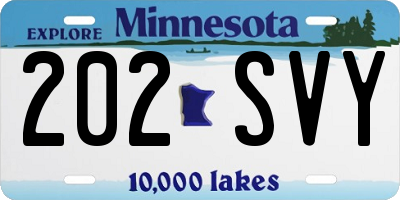 MN license plate 202SVY