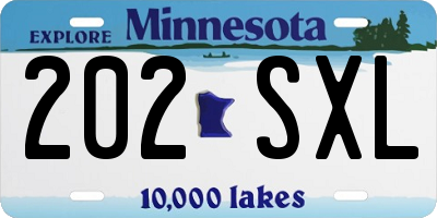 MN license plate 202SXL