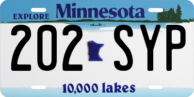 MN license plate 202SYP