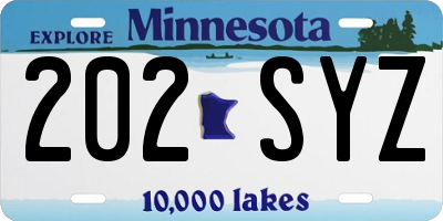 MN license plate 202SYZ