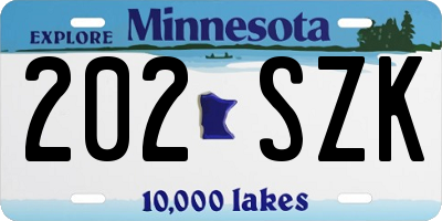MN license plate 202SZK