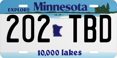 MN license plate 202TBD