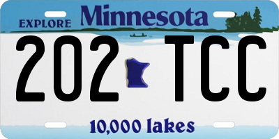 MN license plate 202TCC