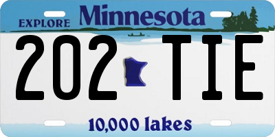 MN license plate 202TIE