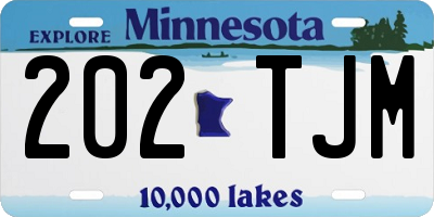 MN license plate 202TJM
