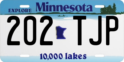 MN license plate 202TJP