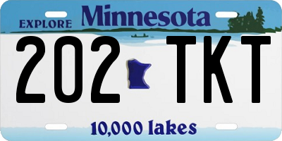 MN license plate 202TKT