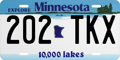 MN license plate 202TKX