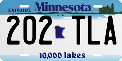 MN license plate 202TLA