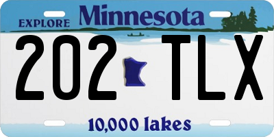 MN license plate 202TLX