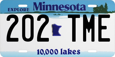MN license plate 202TME