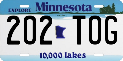 MN license plate 202TOG