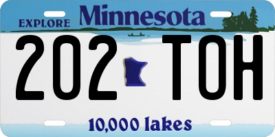 MN license plate 202TOH