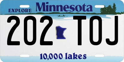 MN license plate 202TOJ