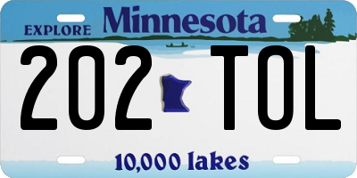 MN license plate 202TOL