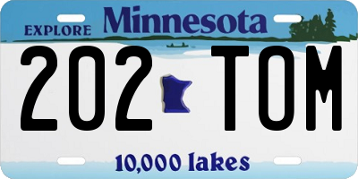 MN license plate 202TOM