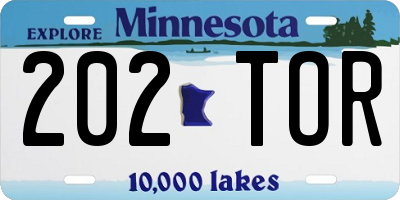 MN license plate 202TOR