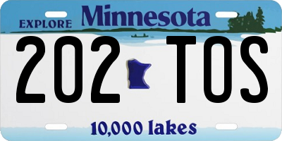 MN license plate 202TOS