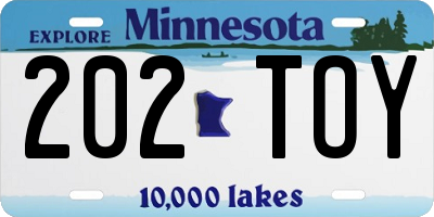 MN license plate 202TOY