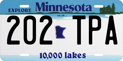 MN license plate 202TPA