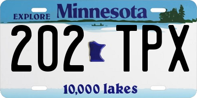 MN license plate 202TPX