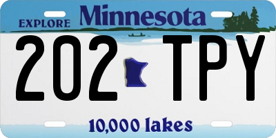 MN license plate 202TPY