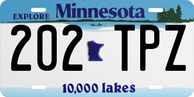 MN license plate 202TPZ