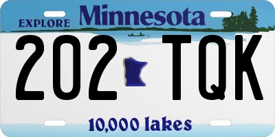 MN license plate 202TQK