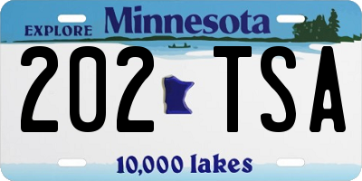 MN license plate 202TSA