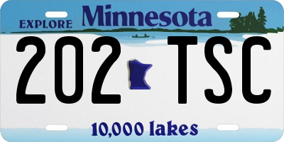 MN license plate 202TSC