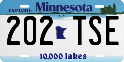 MN license plate 202TSE