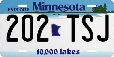 MN license plate 202TSJ