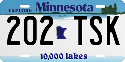 MN license plate 202TSK