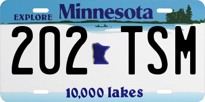 MN license plate 202TSM