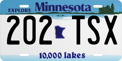MN license plate 202TSX