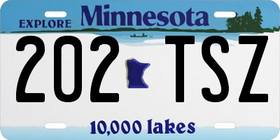 MN license plate 202TSZ