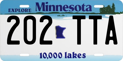MN license plate 202TTA
