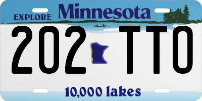 MN license plate 202TTO