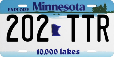 MN license plate 202TTR