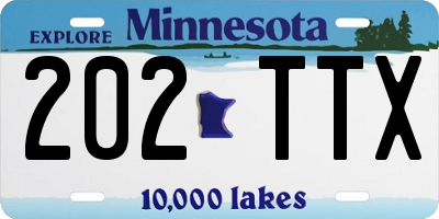 MN license plate 202TTX