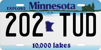 MN license plate 202TUD
