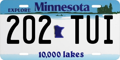 MN license plate 202TUI