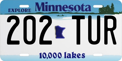 MN license plate 202TUR